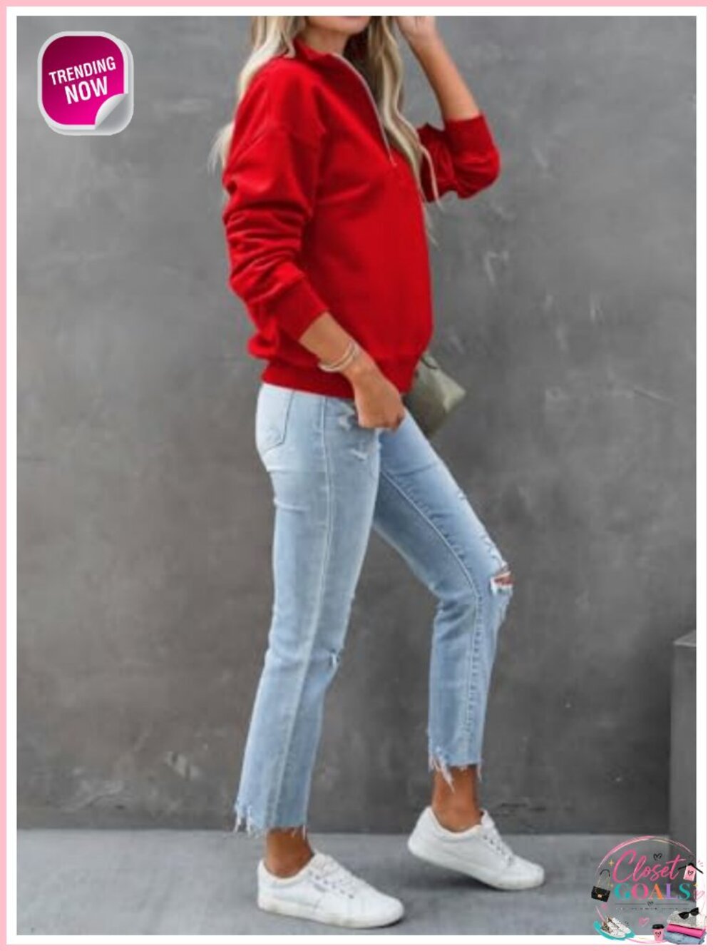 Women's Quarter Zip Pullover Half Zip Sweatshirt Long Sleeve Casual - Picture 3 of 5